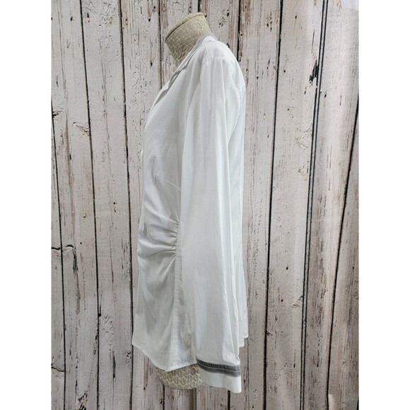 LM Women's Size 40 Marc Aurel White Classic Button Down Blouse Shirt Top EUC - Picture 8 of 15